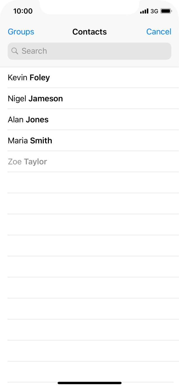 Press the required contact.