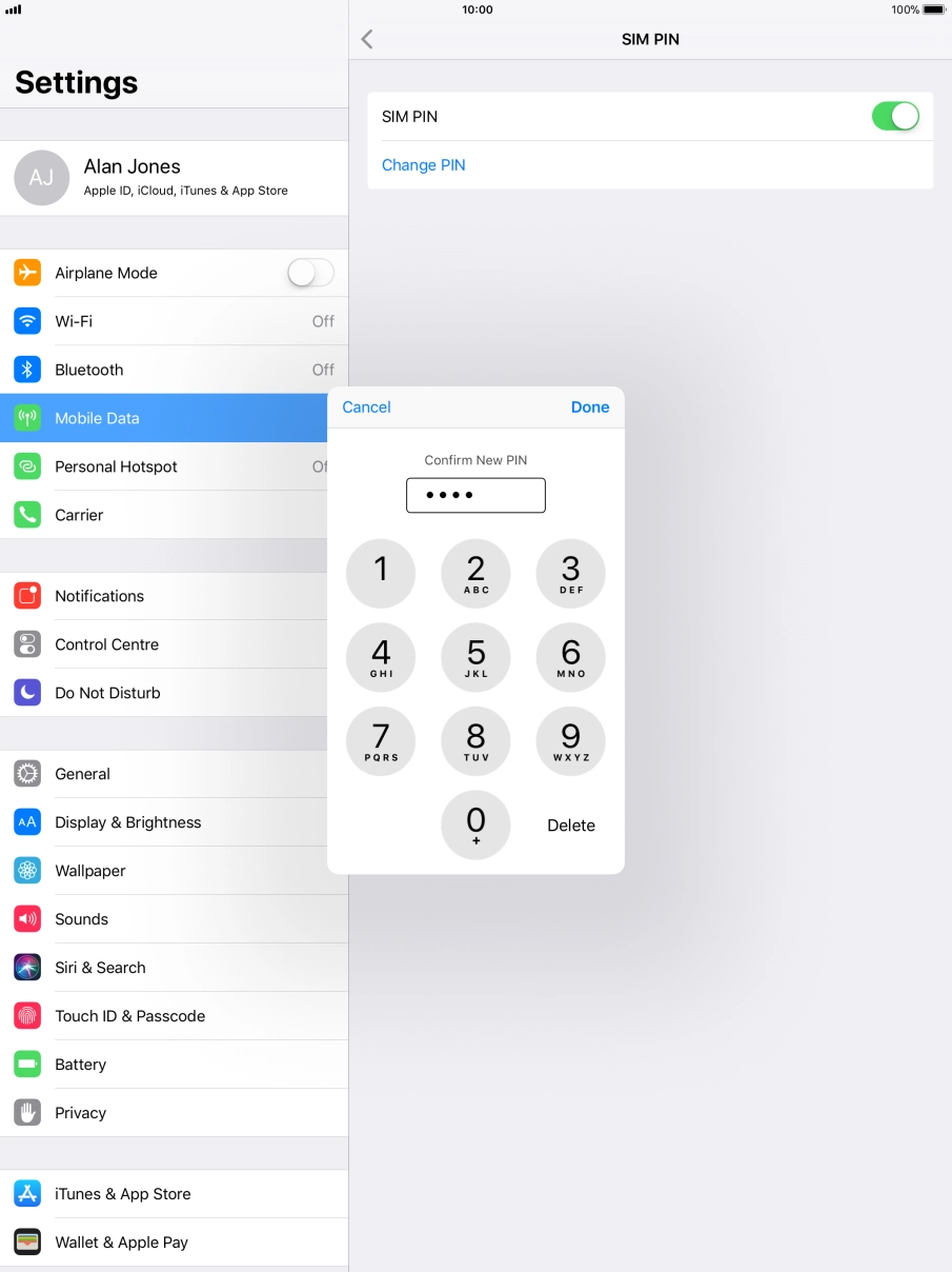 Key in the new PIN again and press Done.