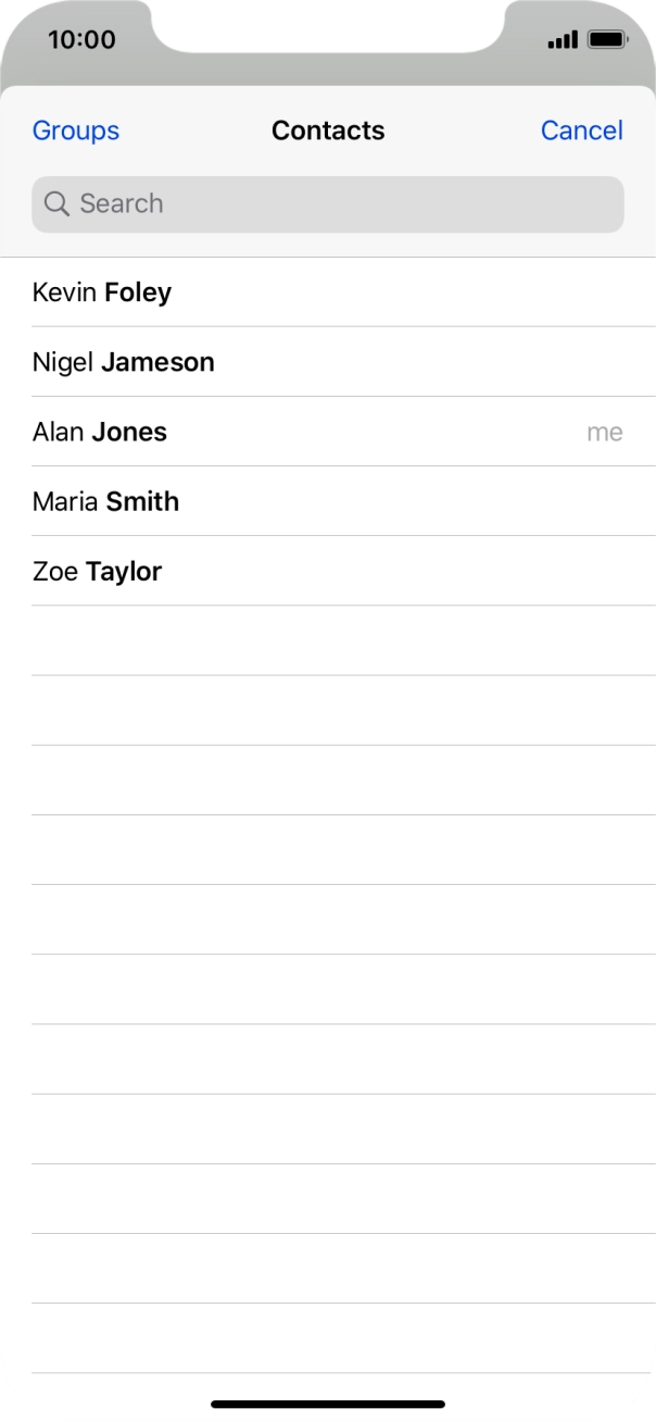 Press the required contact.