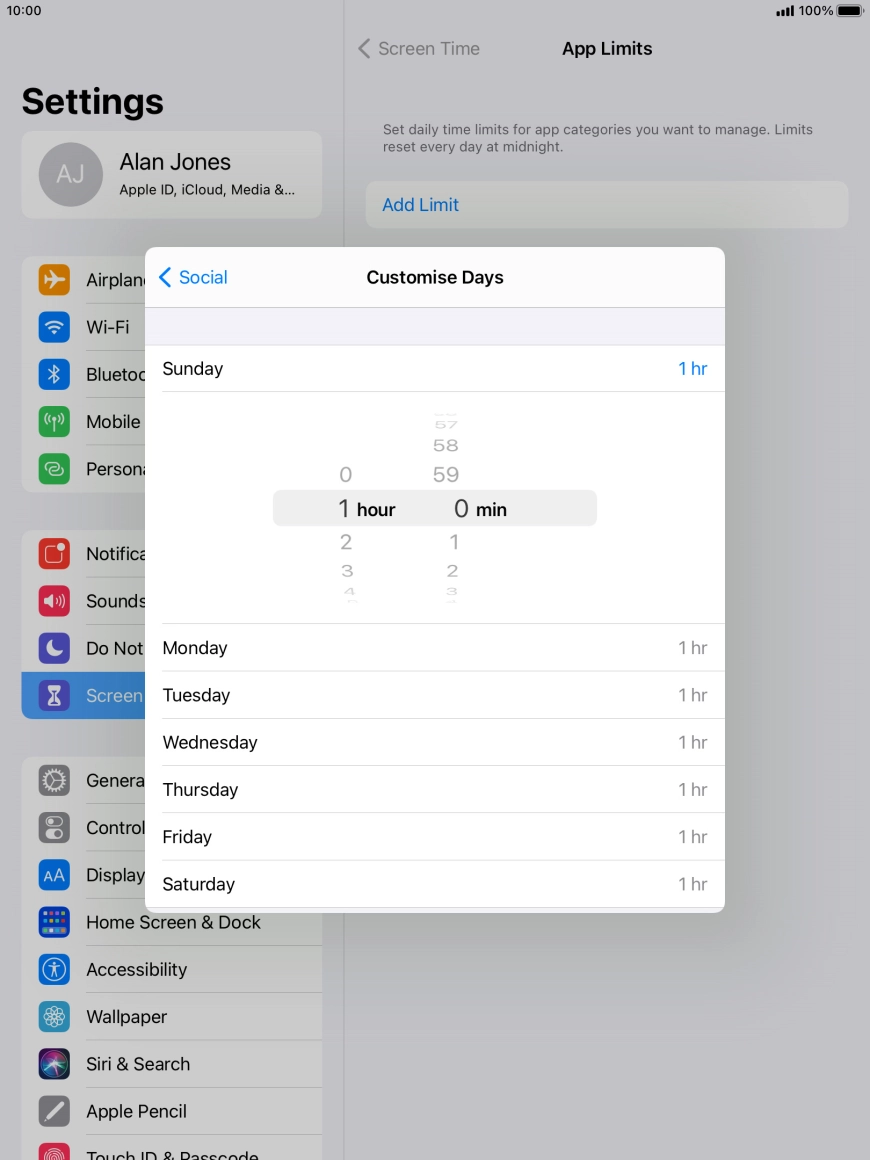 Select the required period.