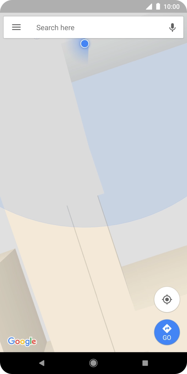 Press the search field and key in the required destination.