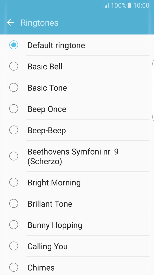 Press the different ring tones to hear them.
