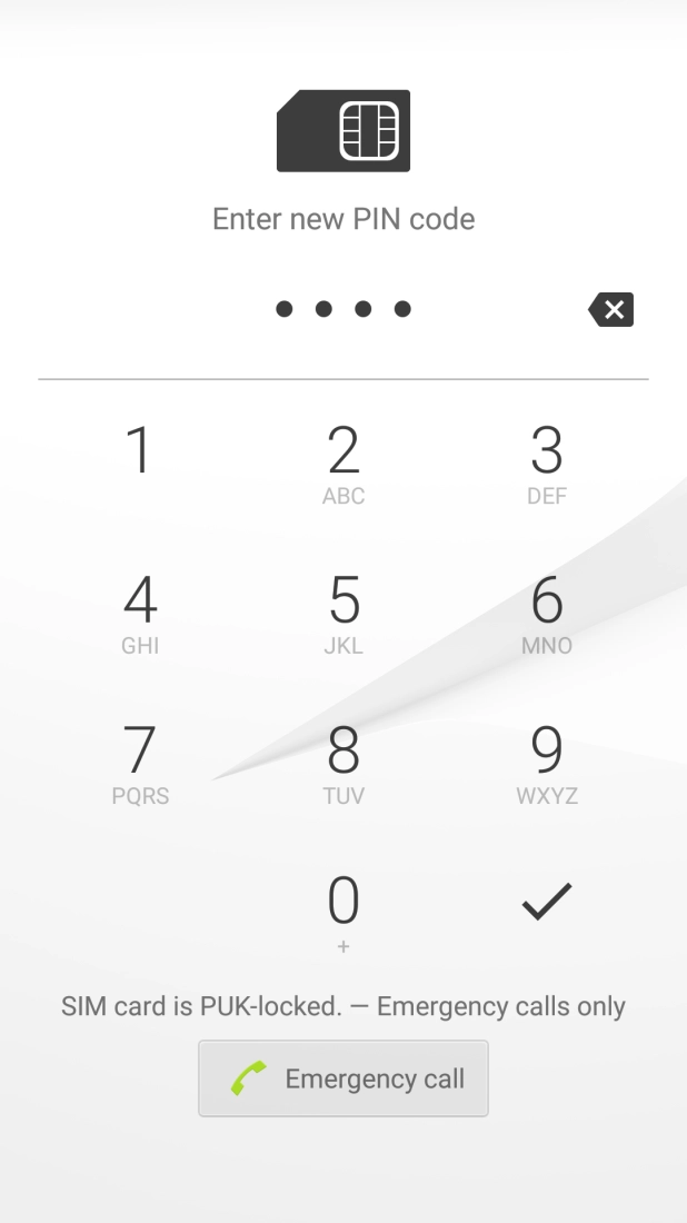 Key in a new four-digit PIN and press the confirm icon.