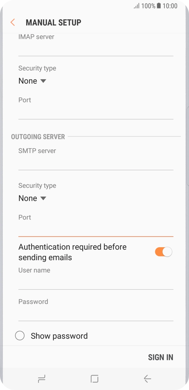 Press the field below 