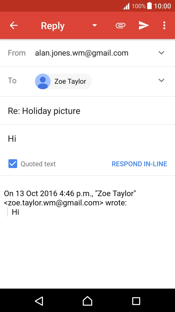 Write the required text and press the send icon.