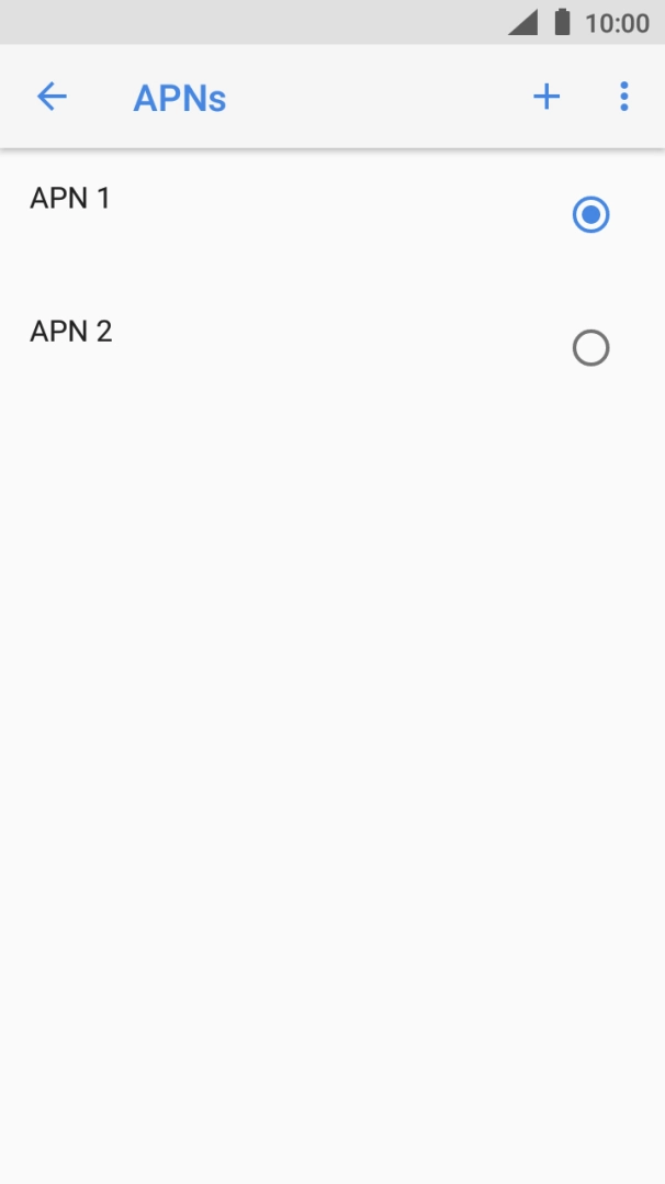 Press the field next to the data connection to activate it.