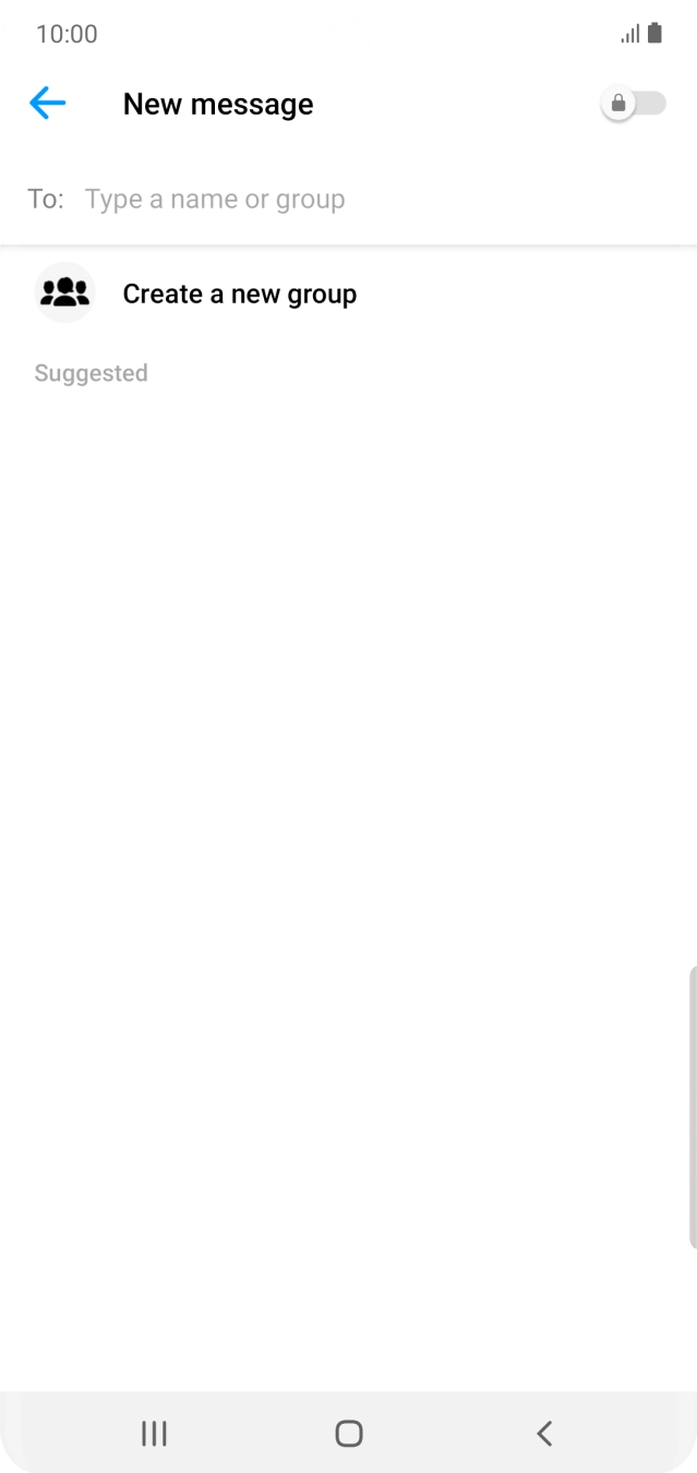 Press the search field and key in the first letters of the recipient's name.