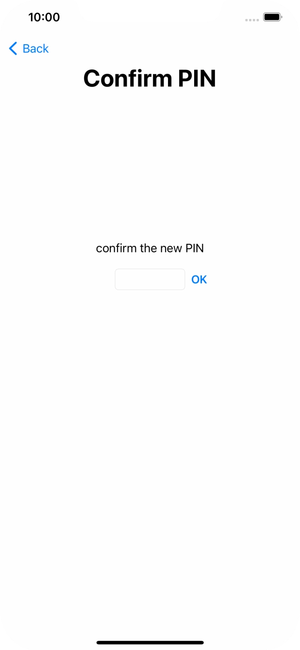 Key in the new PIN again and press OK.