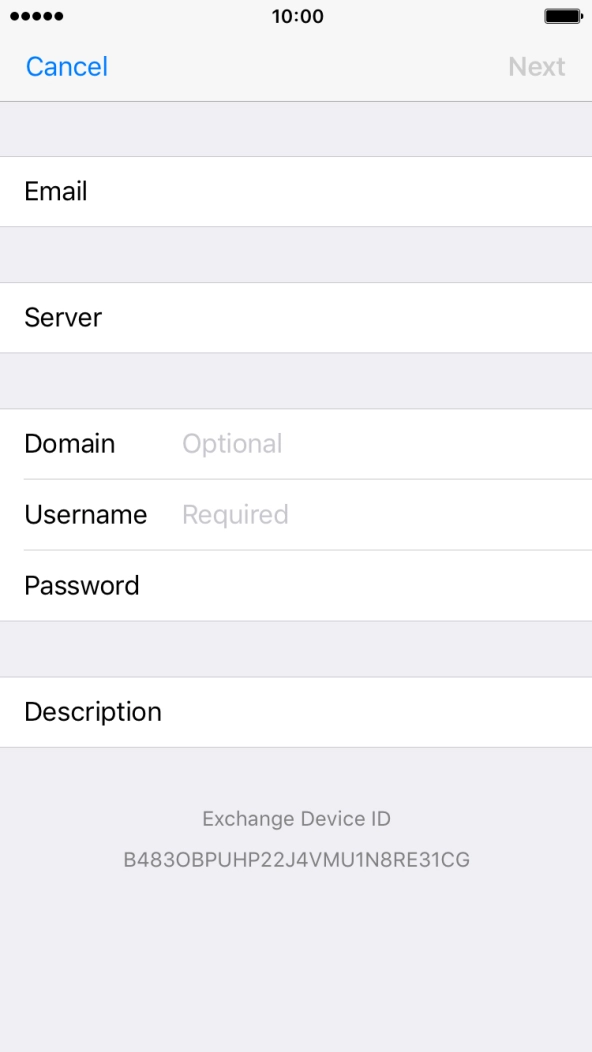 Press Domain and key in a domain.
