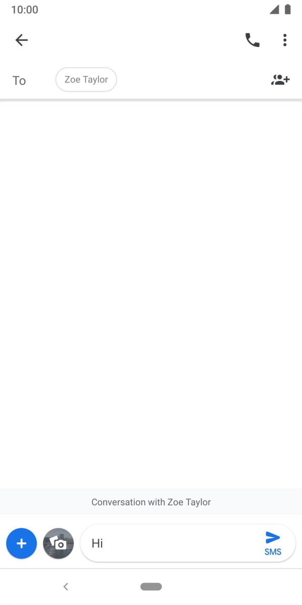 Press the send icon when you've finished your text message.