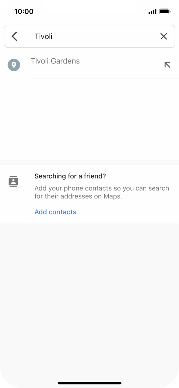 Press the required destination.