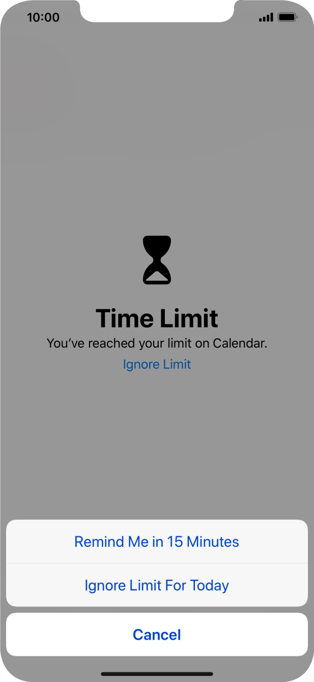 Press the required setting.
