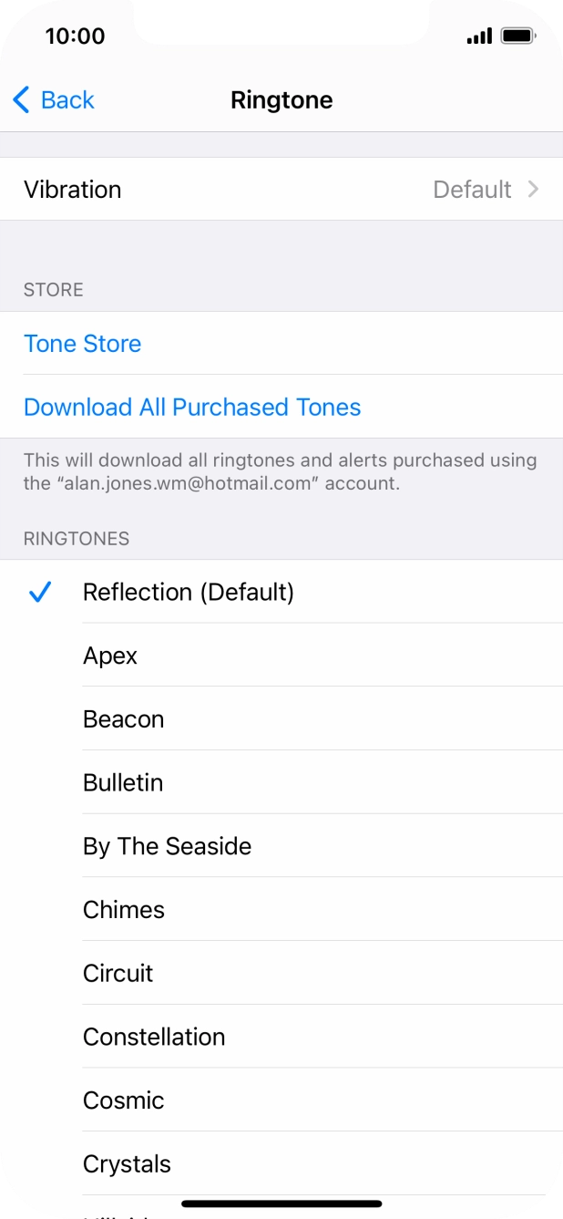 Press the different ring tones to hear them.