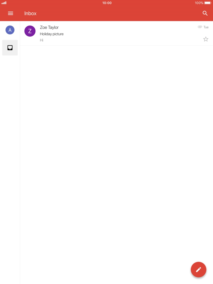 Press the new email icon.