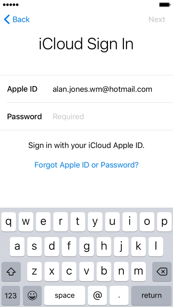 Press the field next to 