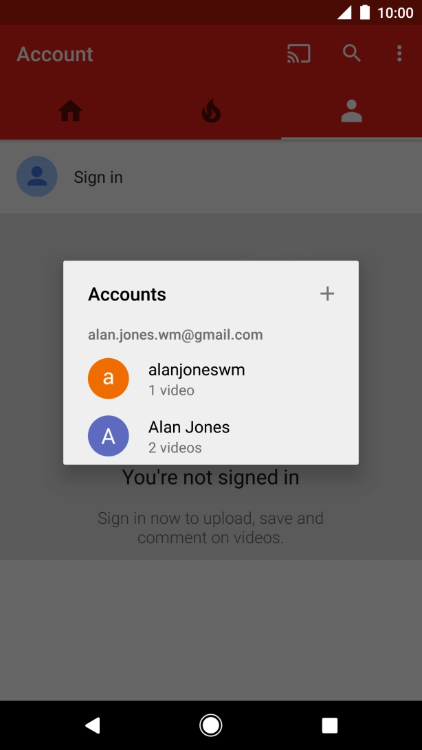 Press the required account.