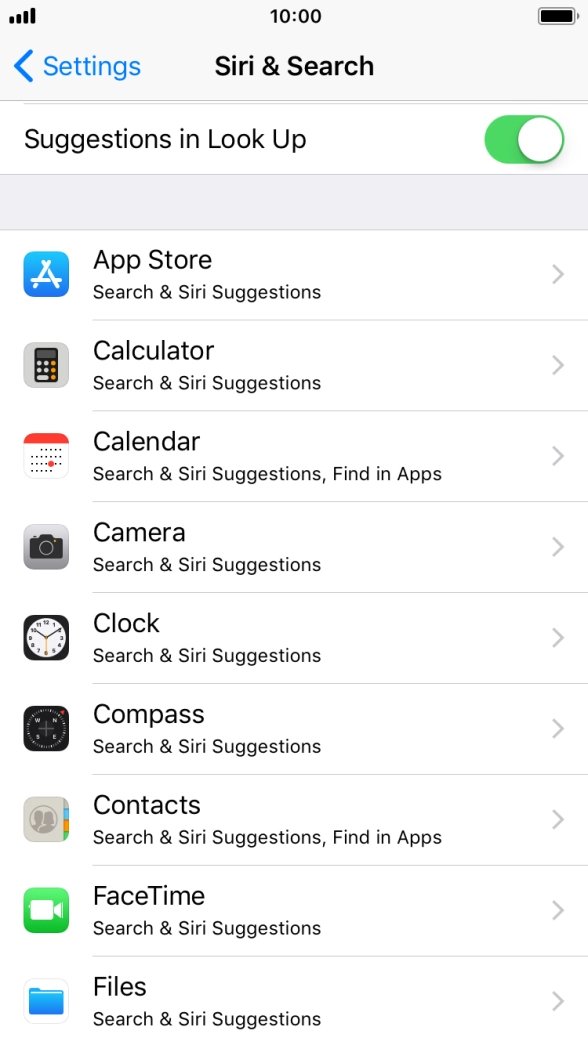 Press the required application.