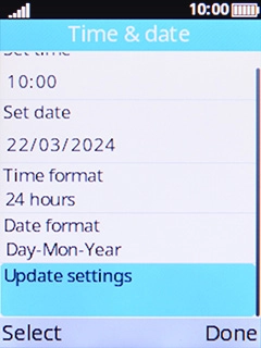 Select Update settings.