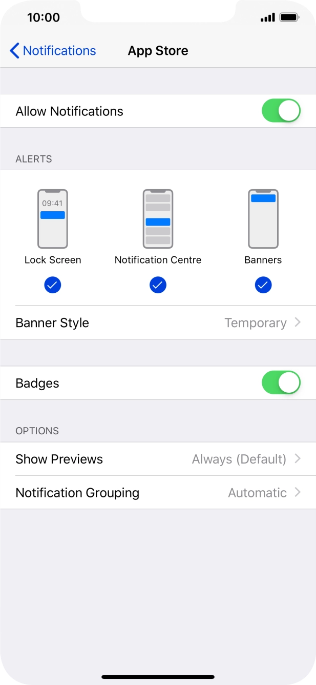 Press the indicator next to 