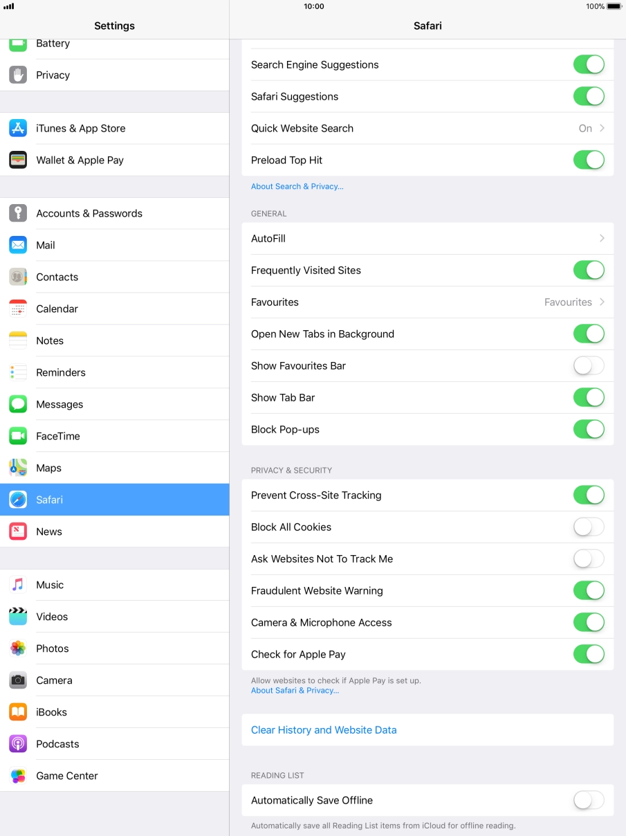 Press Clear History and Website Data. Press Clear History and Website Data.