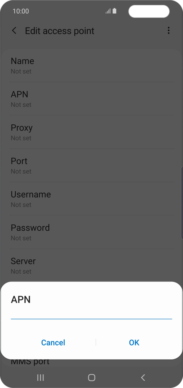 Key in telstra.wap and press OK.