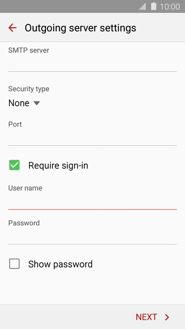 Press the field below 