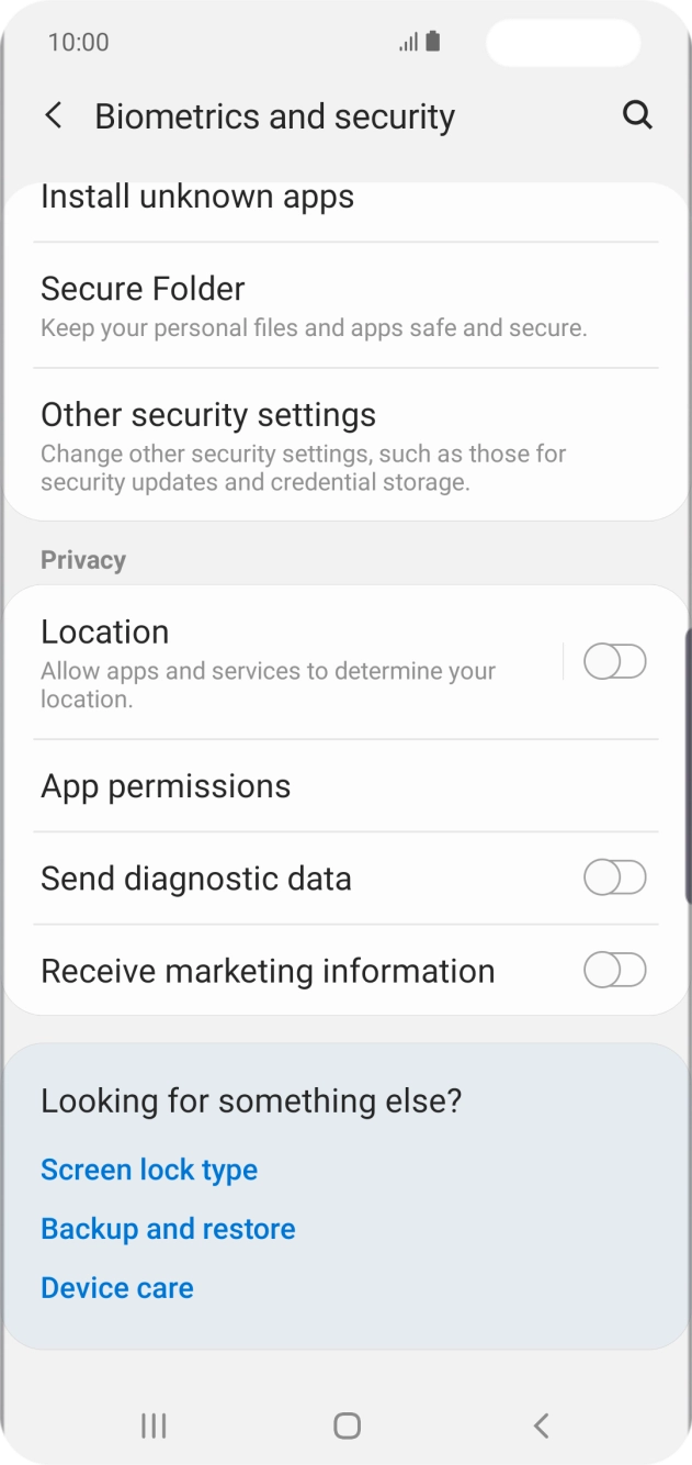 Press Other security settings.