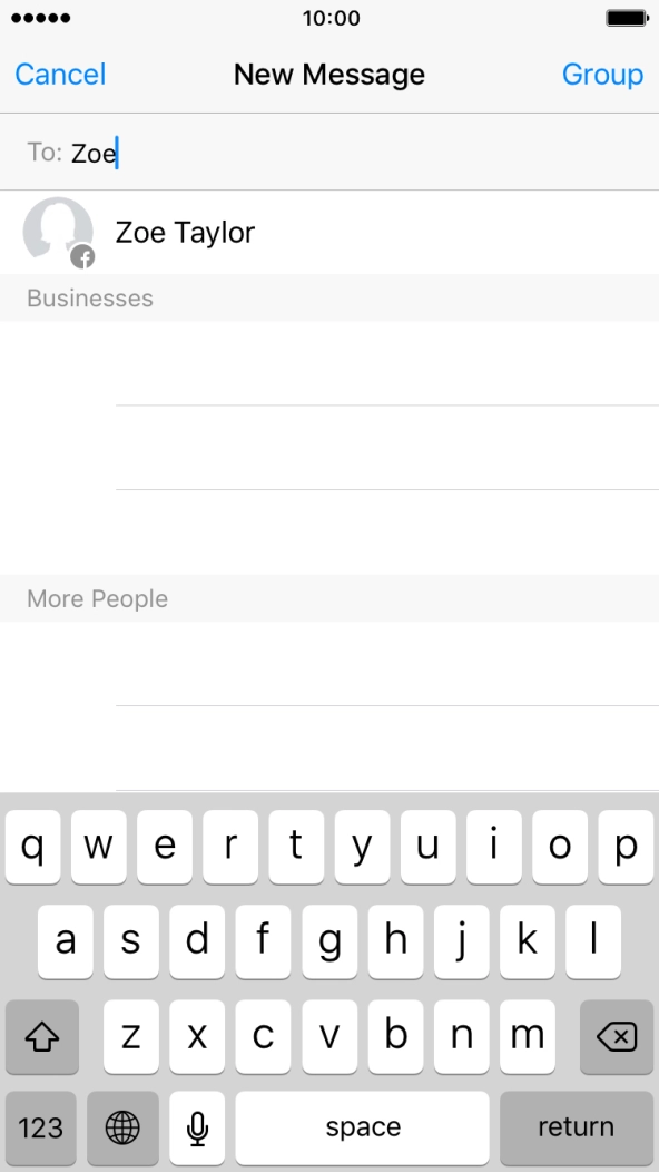 Press the required contact. Press the required contact.