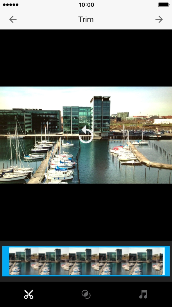 Follow the instructions on the screen to edit the video clip and press the confirm icon.