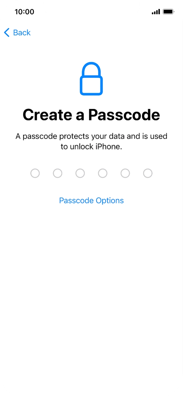 Press Passcode Options.
