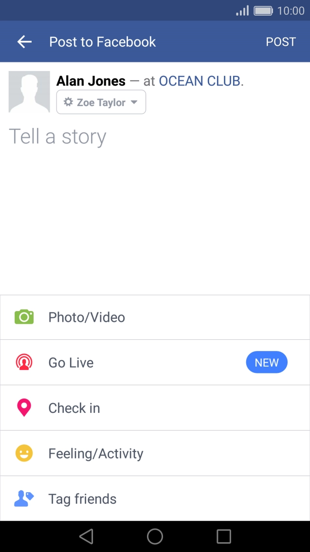 Press the text input field.