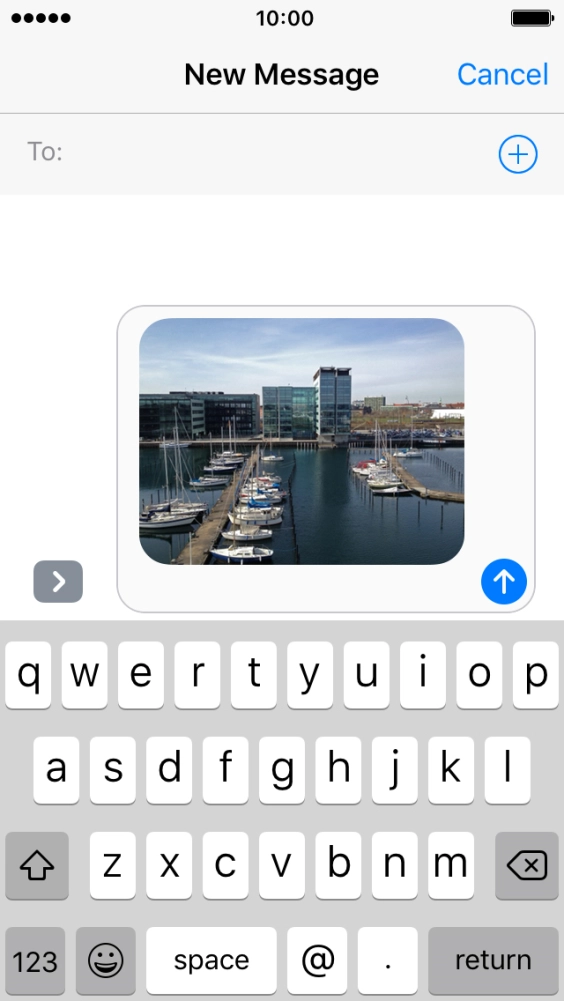 Press the search field and key in the first letters of the recipient's name.