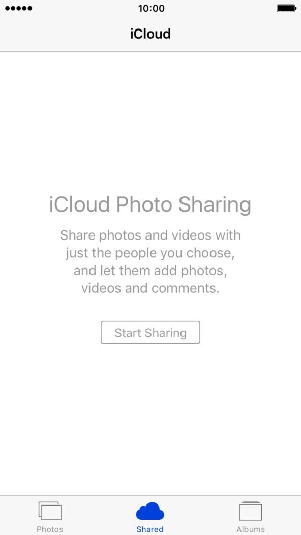 Press Start Sharing and key in the required name of the album.