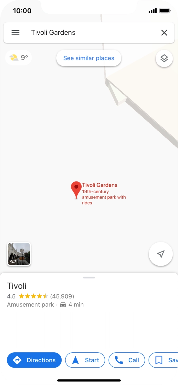 Press the destination at the bottom of the screen.