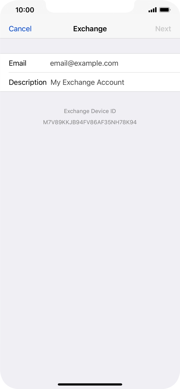 Press Email and key in your email address.