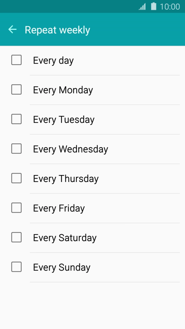 Press the required days to select them.