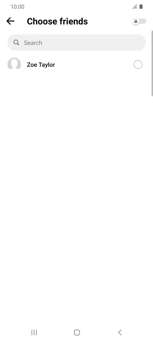 Press the search field and key in the first letters of the recipient's name.