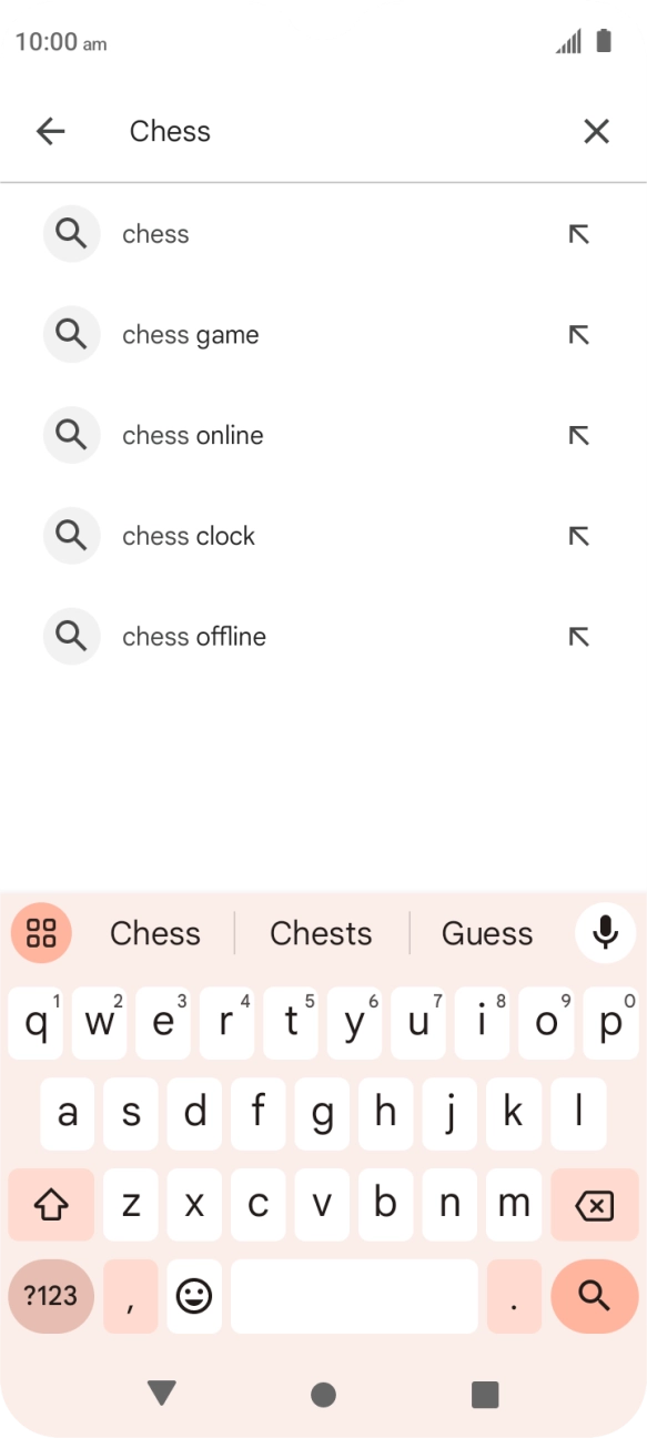 Key in the name or subject of the required app and press the search icon.