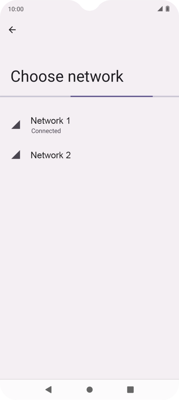 Press the required network. Press the required network.