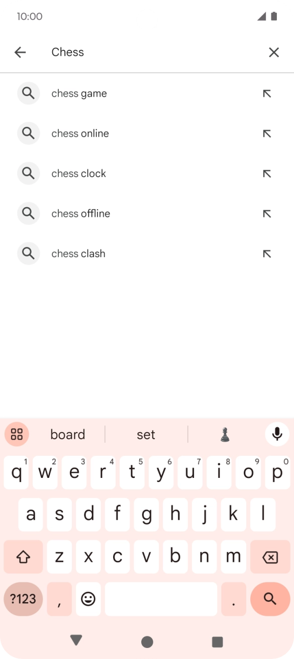 Key in the name or subject of the required app and press the search icon.