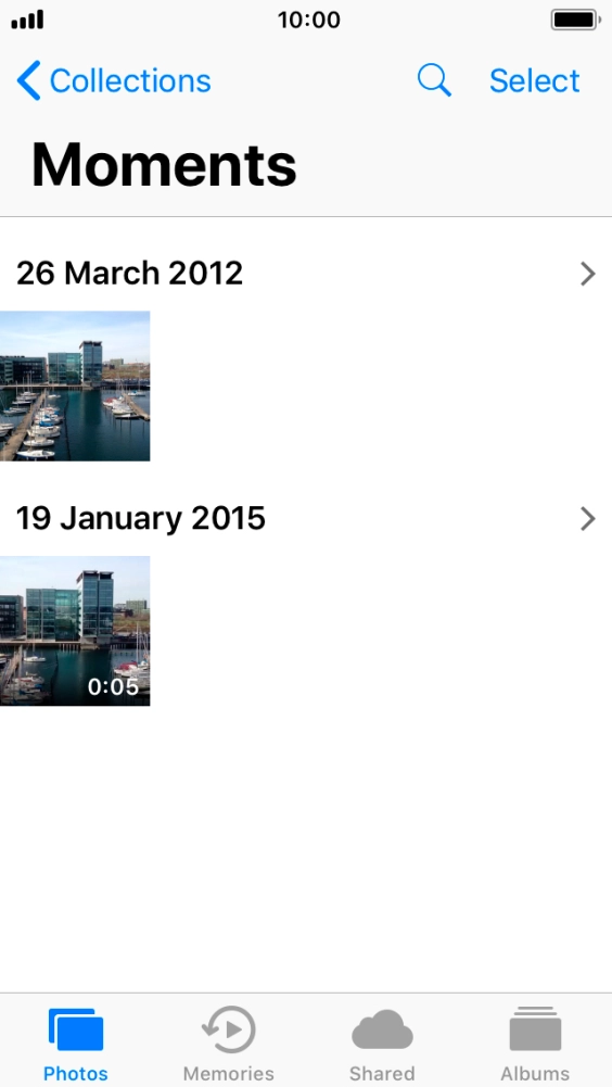 Go to the required folder and press the required picture or video clip.
