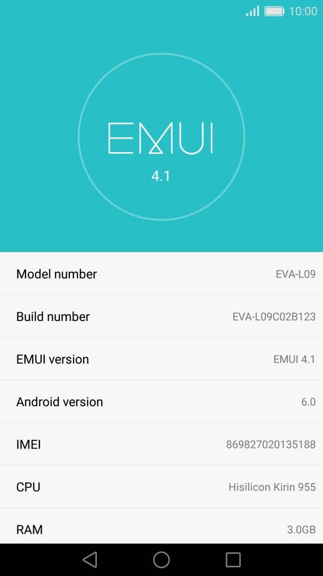 Your phone's software version is displayed next to Android version.