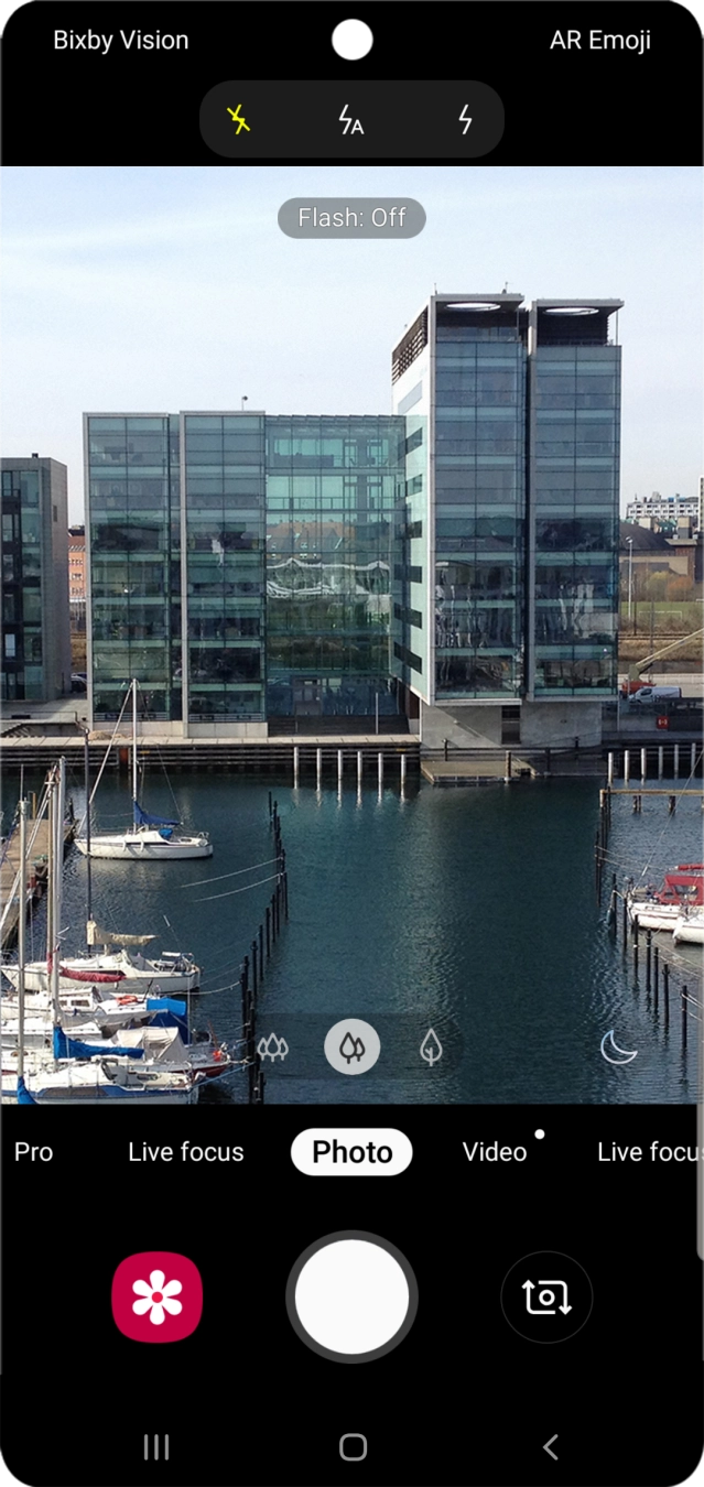 Press the required setting.