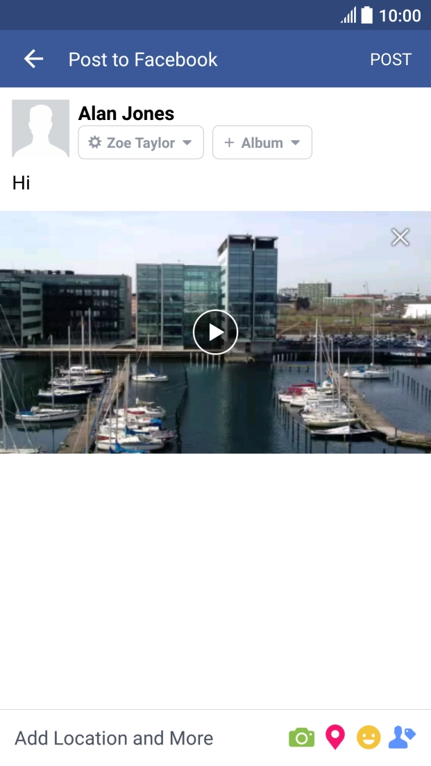 Write the required text and press POST.