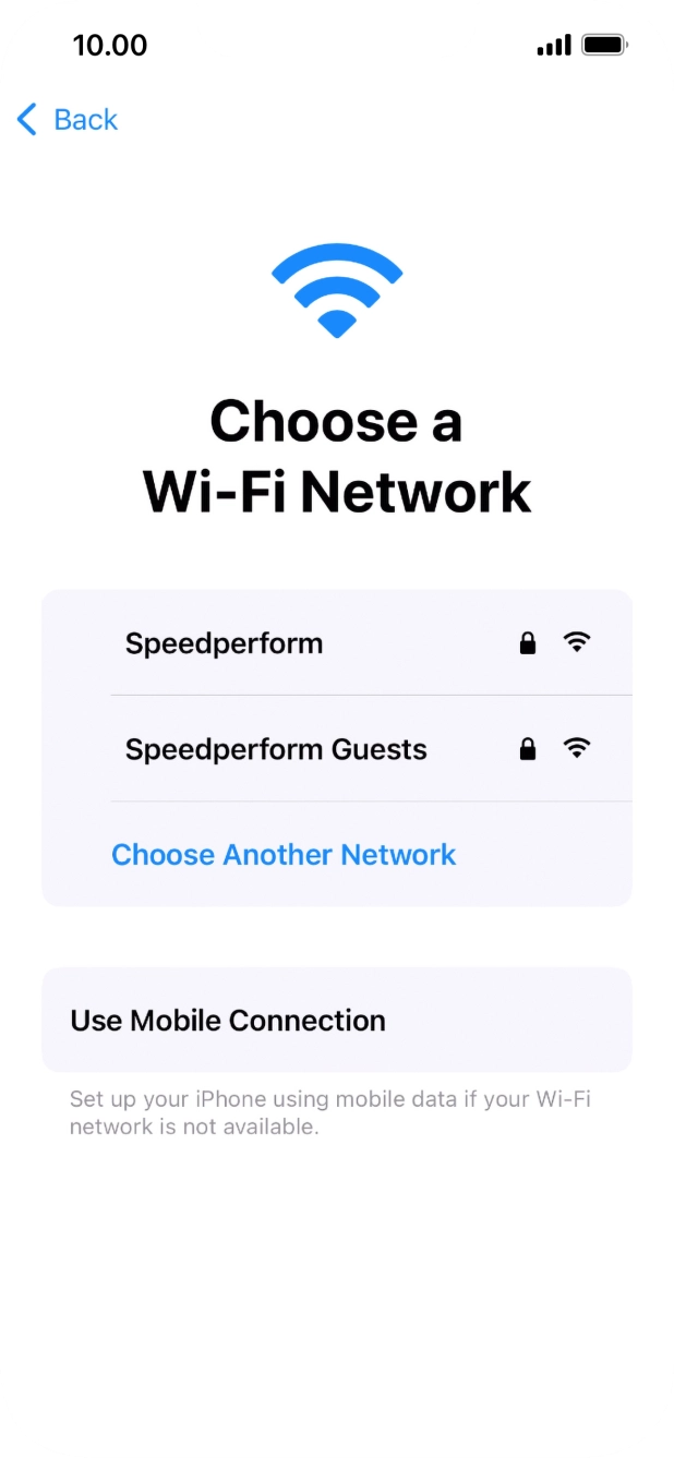 Press the required Wi-Fi network.