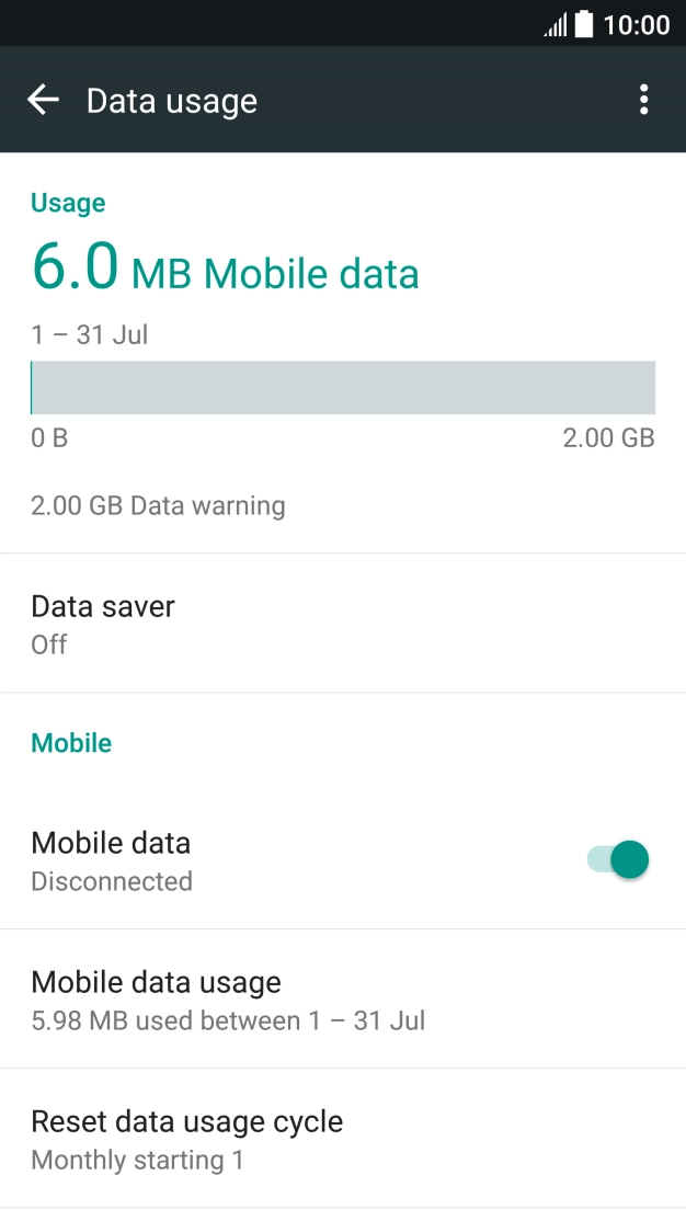 The total data usage is displayed.