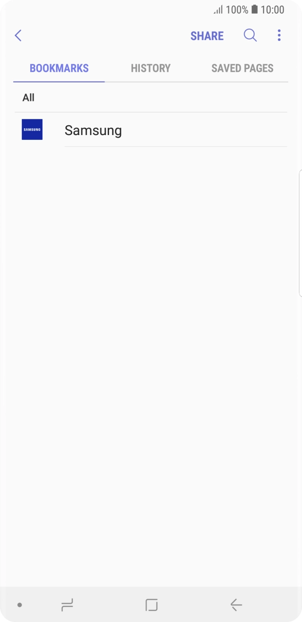 Press the required bookmark.