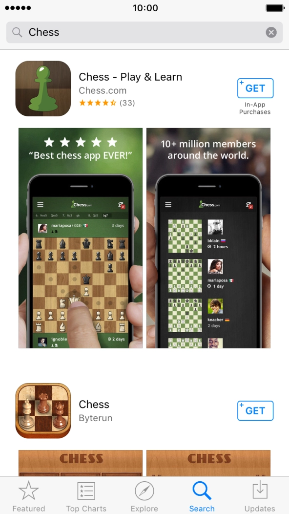 Press the required app.