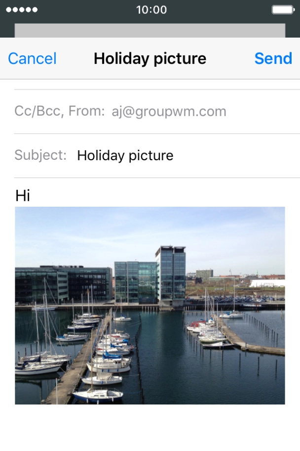 Press Send when you've finished your email.
