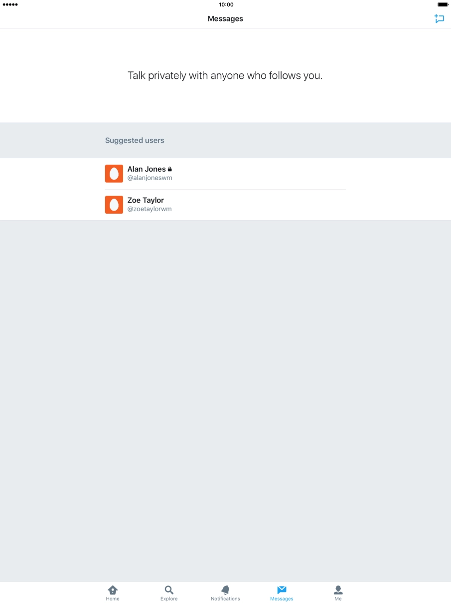 Press the new message icon.